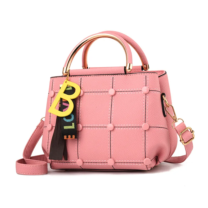 Pink Новинка, европейский и американский стиль, простая сумка на плечо, diagoulder, посылка, Boston, модная сумочка, сумка через плечо, 21X1X16 см - Цвет: Pink