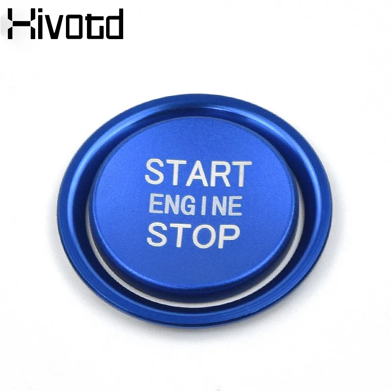 Blue Hivotd для Audi A3, аксессуары, зажигание двигателя, пусковой стоп-переключатель, кнопочное кольцо, крышка, декоративная наклейка, автомобильный стиль,автотовары аксессуары для авто - Название цвета: Blue