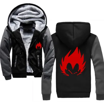 

hot Cartoon Dragon Ball Winter Men Hoodies Sweatshirts Warm Men's Jackets Coats Solid Casual Tracksuits Hoodies Thick Hoody