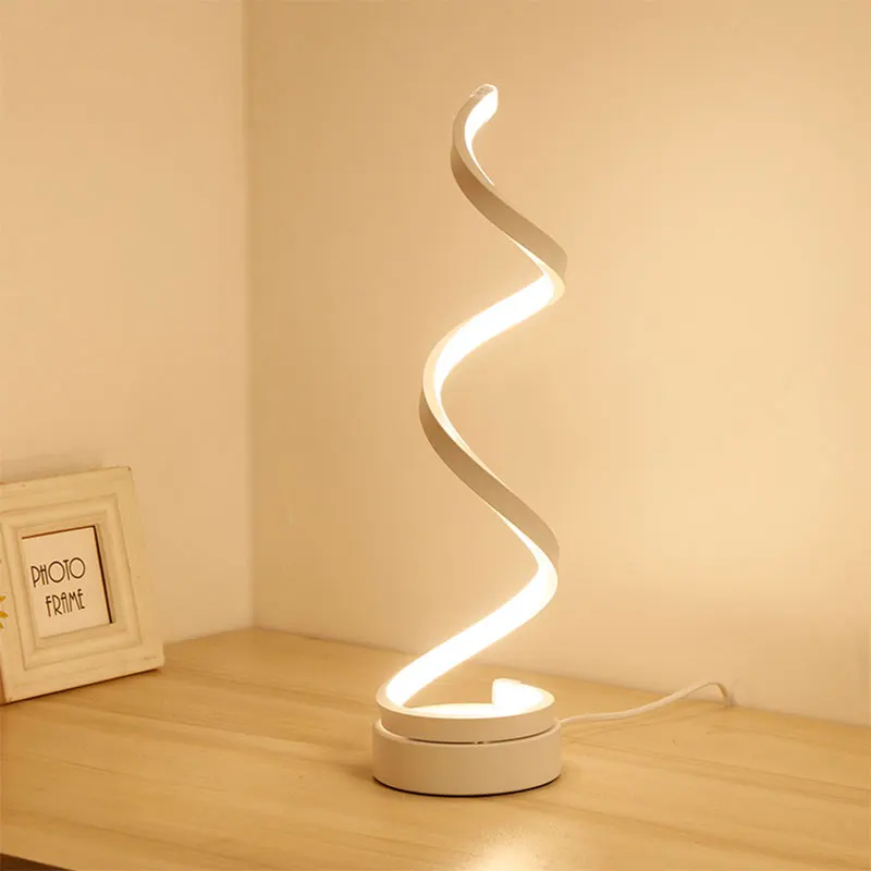 

Table Lamp Desk Lamps Spiral Table Lamp Simple Acrylic LED Bedside Night Light Study Lamp Table Lamp Student Eye Protection Lamp