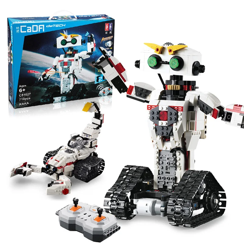 RC строительные блоки РОБОТ C51027 C51028 2 в 1 деформация бурение дистанционное управление роботы автомобиль гуманоид программируемая игрушка RC автомобиль - Цвет: C51027 Retail Box