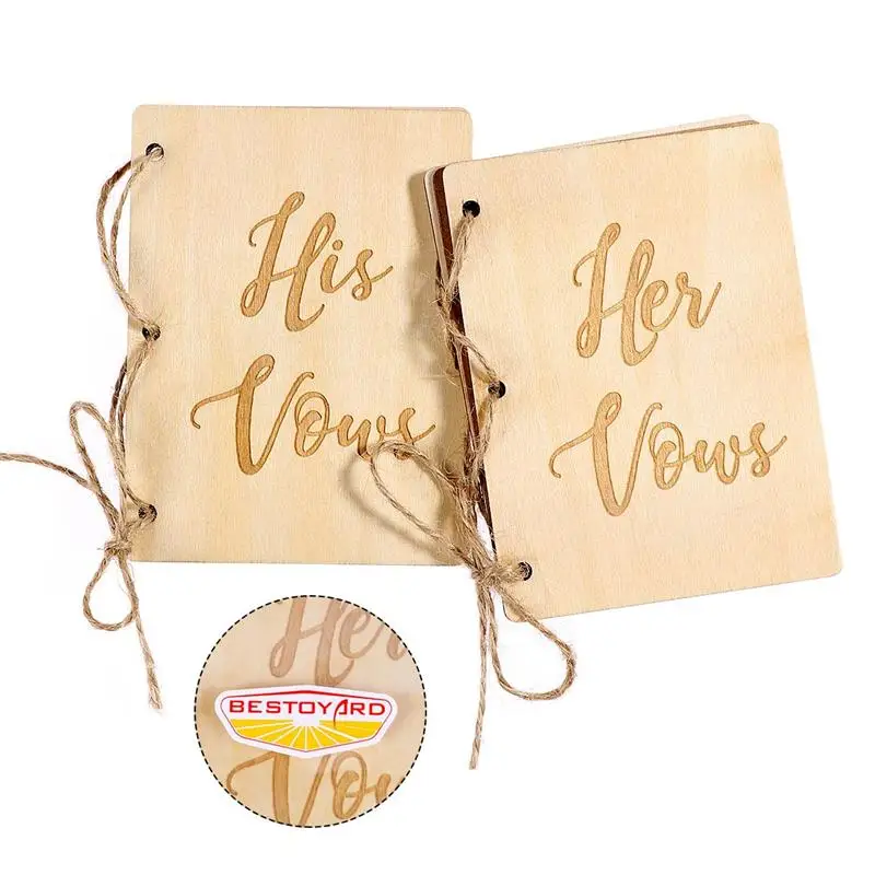 2Pcs Creative His And Her Vow Books Brown Kraft Paper Booklet For Wedding Journal Engagement Gift