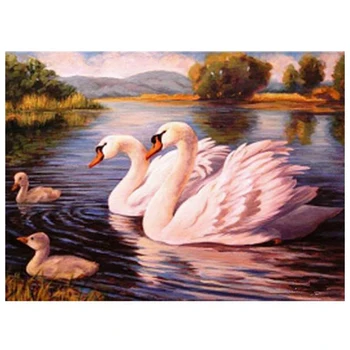 

5D Diy Diamond Painting Animal Swan Cross Stitch Diamond Embroidery Round Diamond Pictures Home Decoration