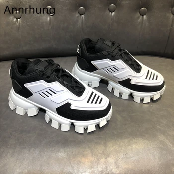 

Fashion 2020 Spring Mixed Color Casual Shoes Men Lace Up Patchwork Air Mesh Breathable Trainer Shoes Lover Style Sneakers