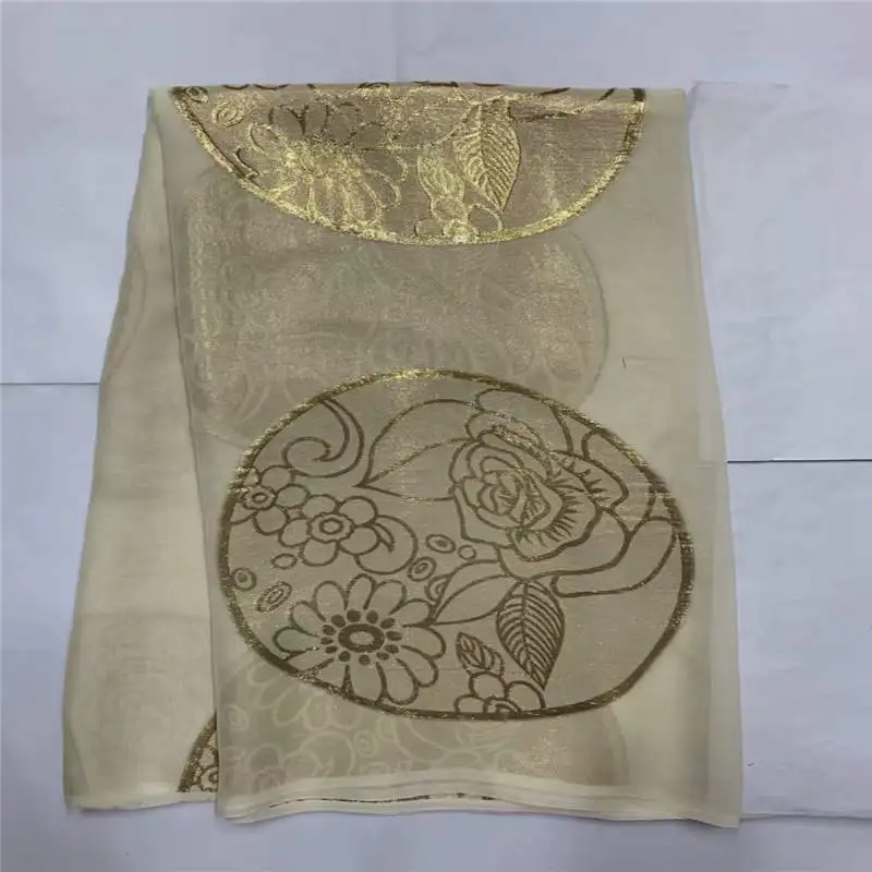 Горячая дизайн высокого качества африканская металлическая Шелковая Ткань 5 ярдов африканская шелковая ткань для дам праздничная одежда! LXF1053