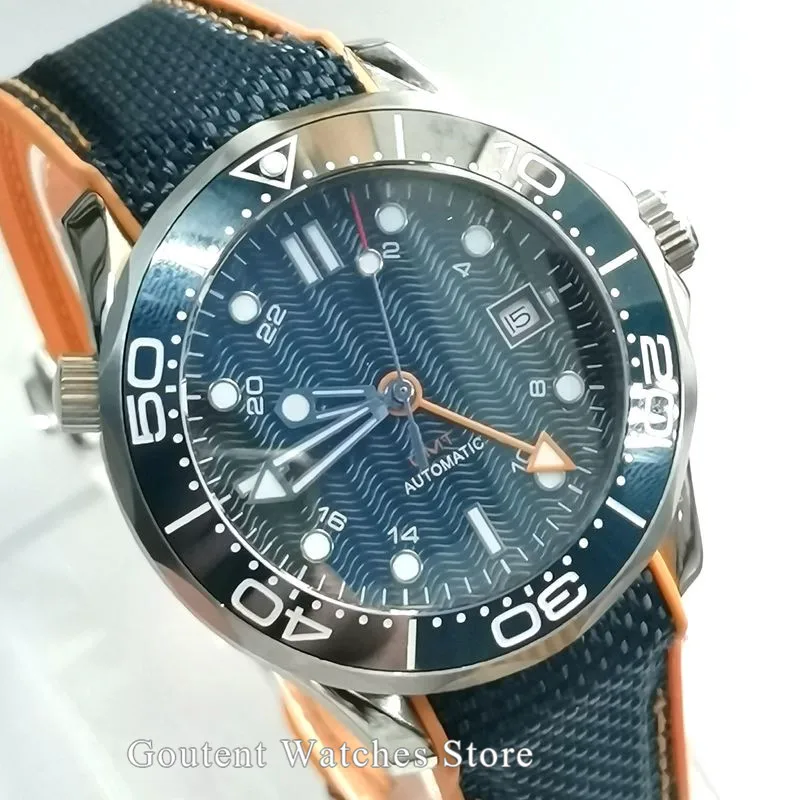 BLIGER стерильные мужские часы с автоматическим GMT Move Мужские t Дата Окно сапфировое