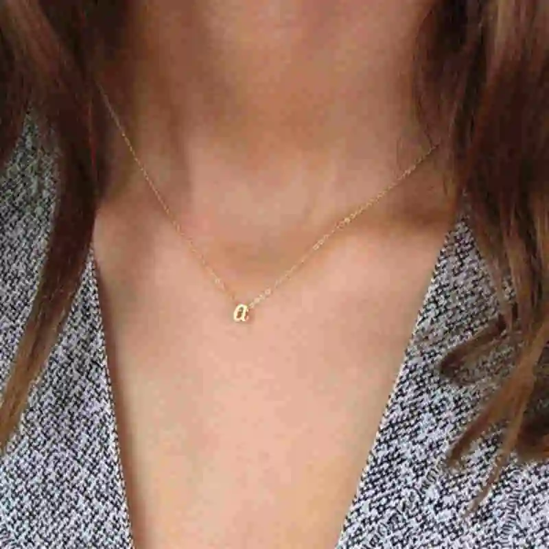 

Letter Necklace for Women 8mm Small Lowercase Initial Name Necklace Charm Jewelry Custom Letter Chain Love Gift Dropshipping