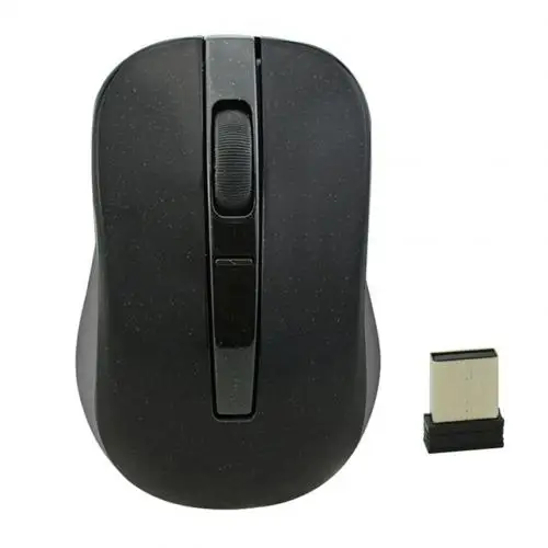 Mute 2.4GHz Wireless 1000DPI 2 Keys Optical Mouse USB Receiver for PC Laptop - Цвет: Черный
