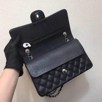 

2020 Luxury Genuine leather Shoulder Bags for Women Top Designer Caviar Handbag Purse Lady's Crossbody Quilted Flap Square Bag