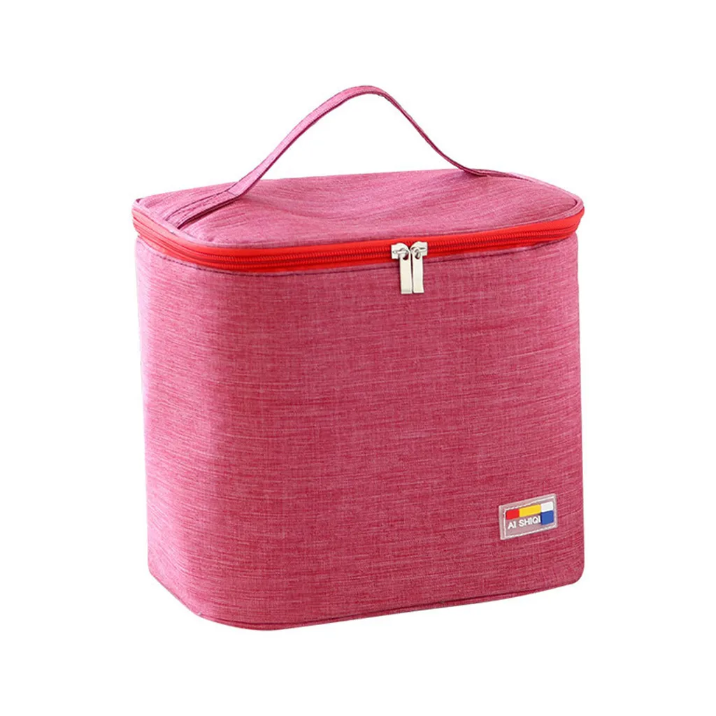 AISHIQI Термоизолированный Ланч-бокс, сумка-холодильник, Bento Pouch, контейнер для обеда, кухонные аксессуары, яркий цвет, посылка, розовый цвет