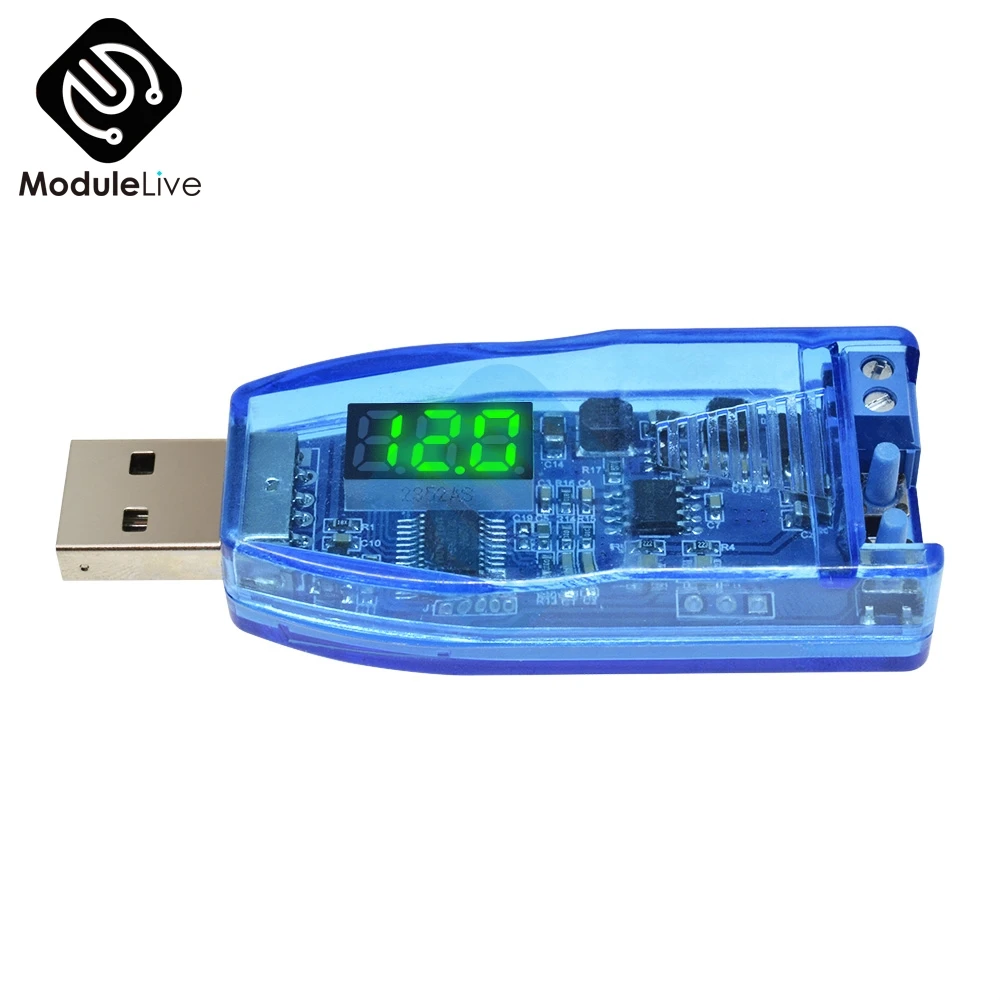 Adjustable 5 В до 3,3 В 9 в 12 В 24 В Регулируемый USB понижающий модуль питания красный зеленый Дисплей Напряжение Вольт вверх кнопка