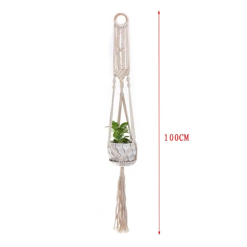 3pcs/set Macrame Plant Hanger Indoor Outdoor Hanging Basket Flower Pots Rope Net E65B