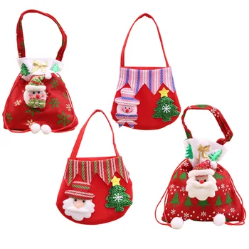 

4Pcs Adorable Christmas Gift Hand Pouch Xmas Decor Christmas Candy Bag