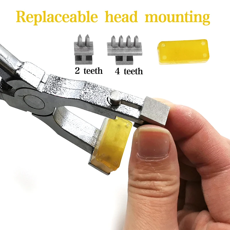 MIUSIE  4mm 2+4 Tooth DIY Silent Leather Craft Hole Punch Tools Hand Held Rhombus Point Pliers Sewing Stitching