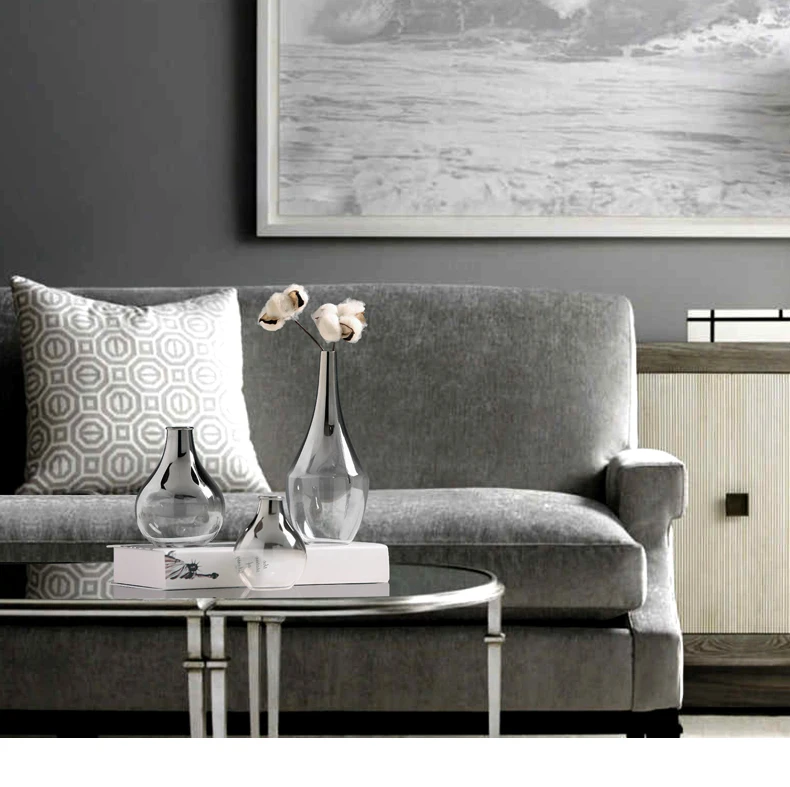 Nordic Стекло ваза ремесла украшения Гальваника градиент небольшой Flowerlivingroomdining RoomTVcabinetflowerarrangement контейнер