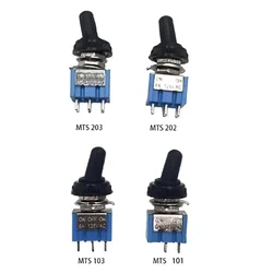 copper feet MTS-102-103-202-203 Toggle Switch 6A 125V 3A/250V on on SPDT 6mm Mini Switch DPDT on off on Waterproof Cap