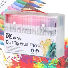 24/36/48/72/100 Цвет ручки с кисточками с Fineliners Цвет ing маркер для рисования Рисование Ace