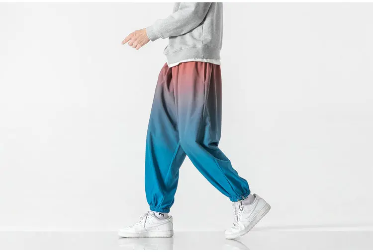 elephant harem pants New Japanese Style Mens Jogger Pants Casual Reflective Trousers Men 2021 Streetwear Loose Fashion Sweatpants Male Large Size 5XL tie dye harem pants