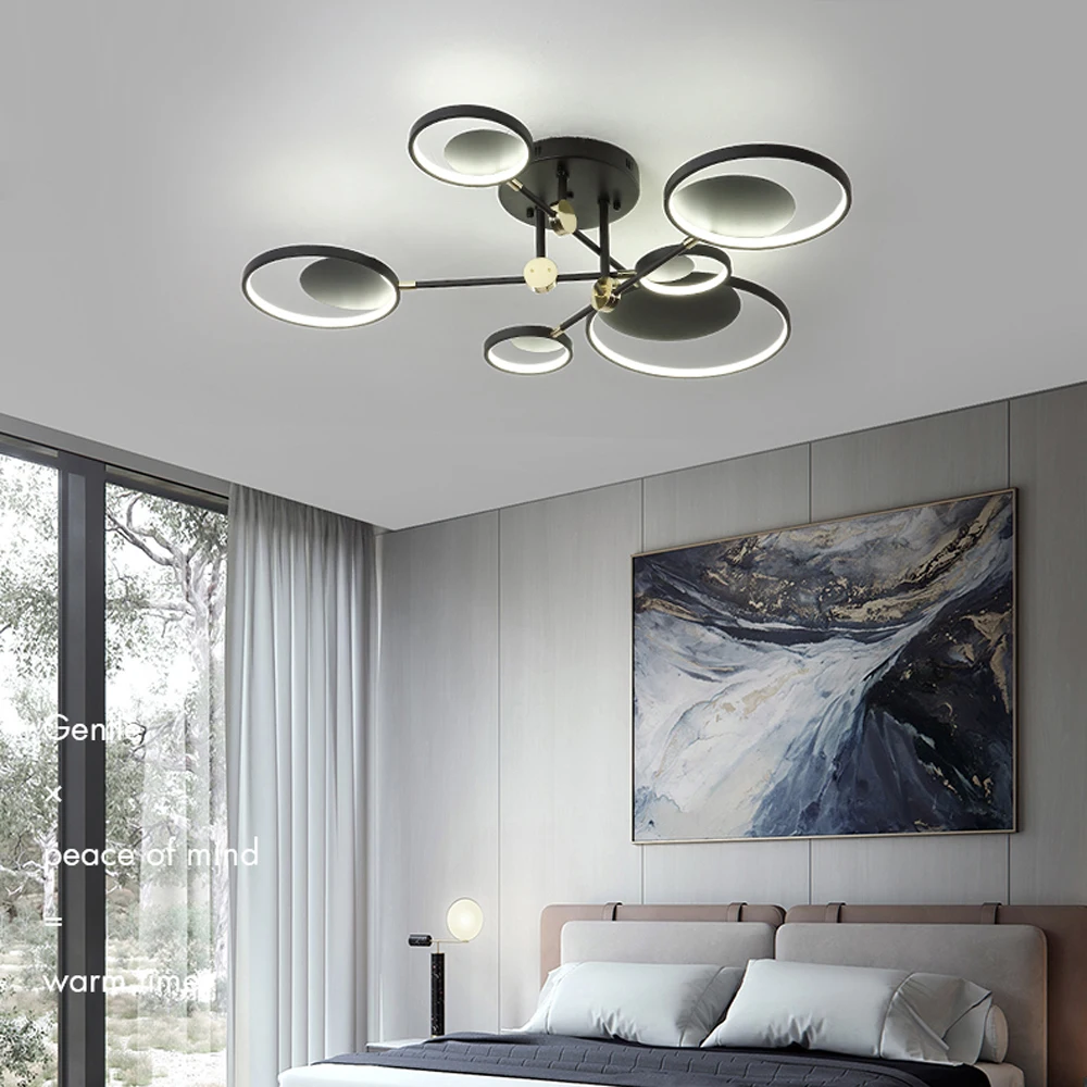 Современный светодиодный потолочный светильник для гостиной, светильник для спальни, Кухонное крепление для изогнутой поверхности, лампа с дистанционным управлением