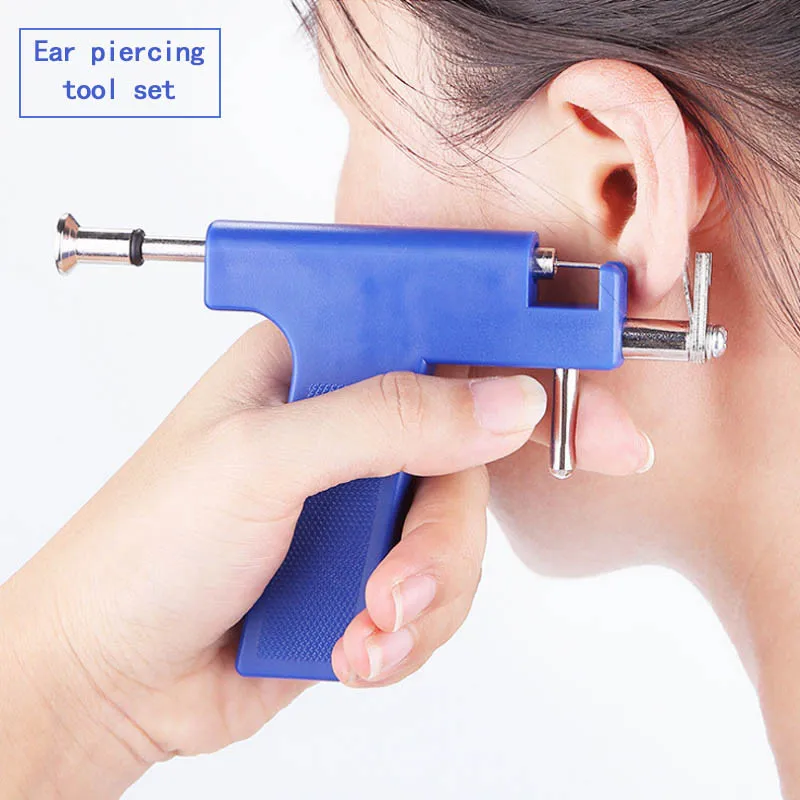 

Stainless Steel Piercing Gun Tools Kit Ear Stud Silver Gold Earring Ear Nose Navel Body Piercing Gun Set No Pain Safe Sterile