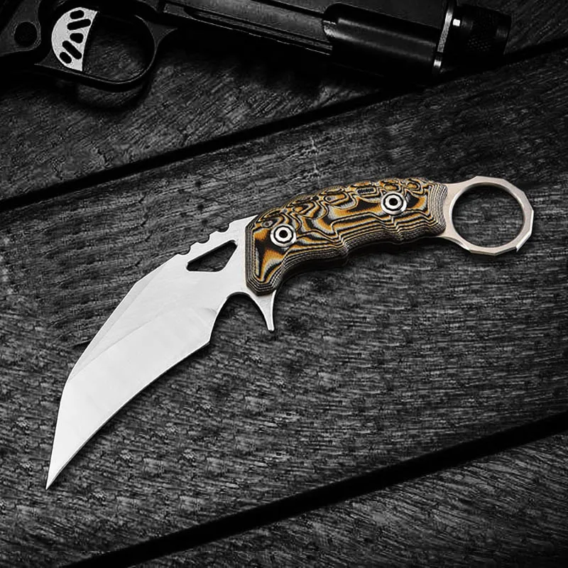 white blade Karambit CS GO тактический боевой нож D2 сталь острый открытый Самозащита коготь нож выживания карманные ножи кемпинг Охота EDC нож охотничий - Цвет: white blade