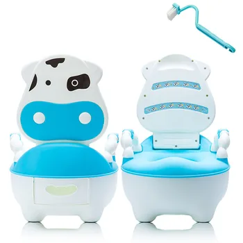 

Potty Cushion Seat Toilet Baby Dairy Cattle Cartoon Training Pan Portable Drawer Brush