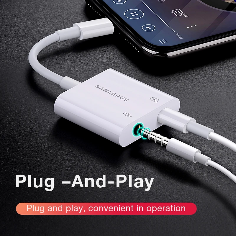 Adapter For Headset And Charger Lightning to 3 5mm Headphones Jack Audio Dispenser Accessories For iPhone XS 1112 8 Plus X Max
