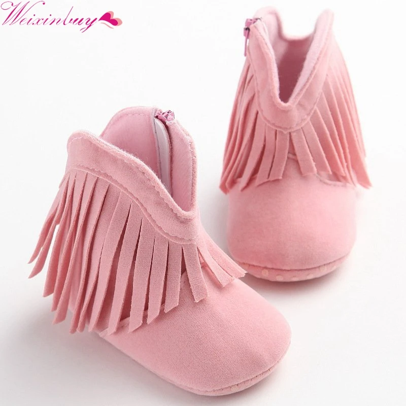 Bebe Moccs/мокасины для новорожденных девочек и мальчиков; однотонная обувь с бахромой; мягкая детская нескользящая обувь на нескользящей подошве; 0-18 месяцев