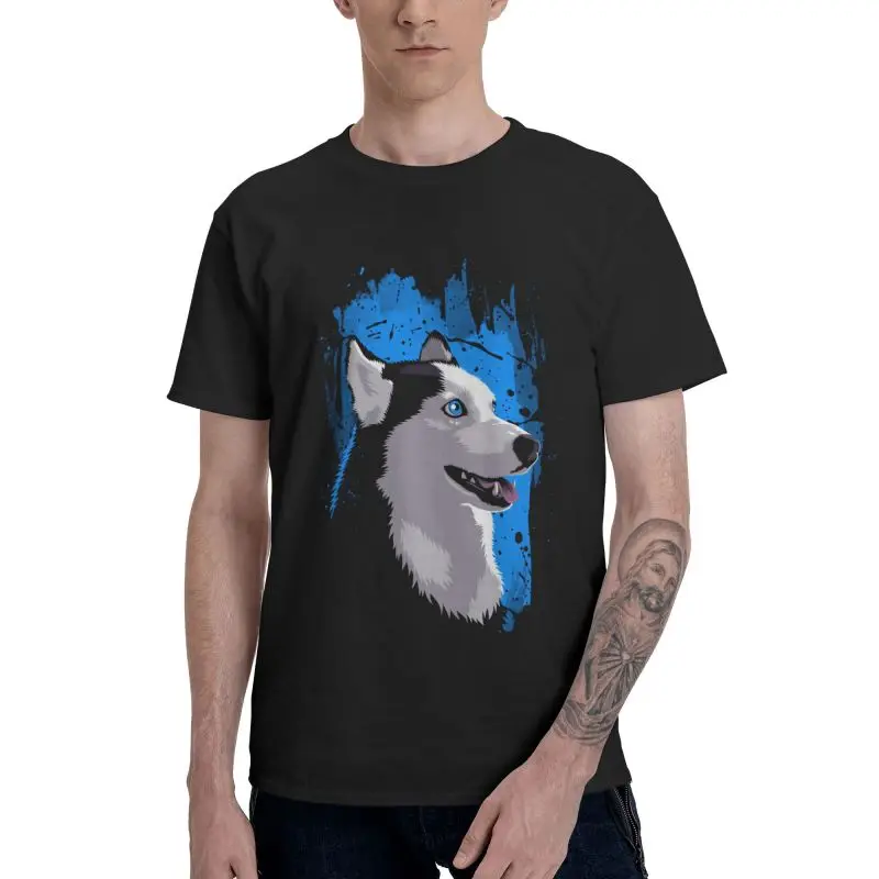 Мужская модная футболка с принтом хаски забавная крутая рисунком собаки