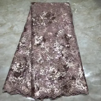

Heavily Sequinned Tulle Lace Fabric for Evening Party Dress Beautiful African Nigerian Lace Fabrics with Sequins for Wedding