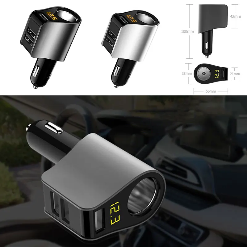 3 USB Автомобильное зарядное устройство зарядный адаптер портативное USB зарядное устройство планшет питания DC 5V универсальный