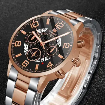 

2020 Fashion Male Brown Watch Luxury Stainless Steel Band Analog Quartz Wristwatch Male Man Military Sport Business Watches