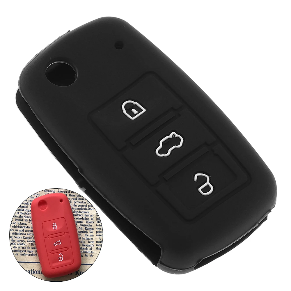 Складной силиконовый чехол с 3 кнопками для ключей от VW Polo Passat B5 Golf 4 5 6 Jetta Mk6 Tiguan Gol