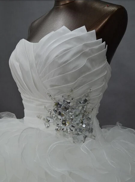 Настоящие образцы Белые Бальные Свадебные платья vestido para debutante de 15 anos милые гофрированные платья на выпускной из органзы платье подружки невесты
