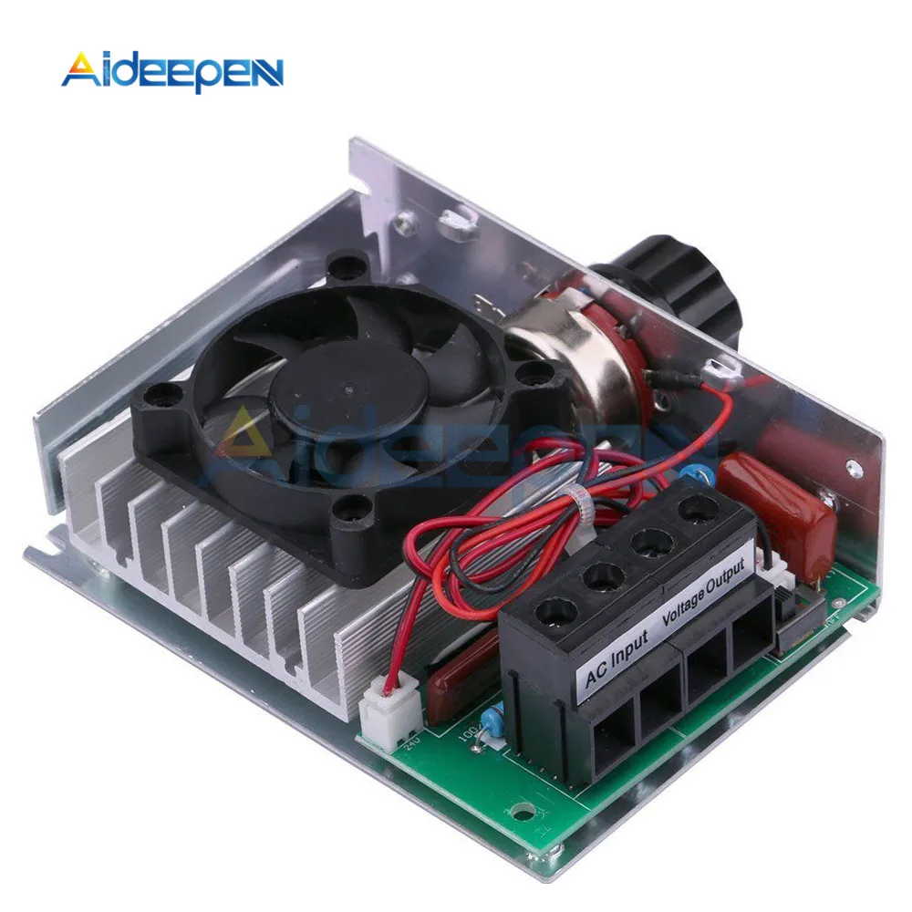 AC 110V 220V 10000W высокой мощности SCR регулятор напряжения регулятор скорости регулятор температуры переключатель диммер термостат Вентилятор охлаждения