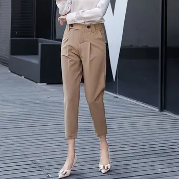 

Spring Pencil Pants Fashion Pants Female New Korean Casual Suit Straight Pants Summer Calf Length Pants Office Wear Formal Pants