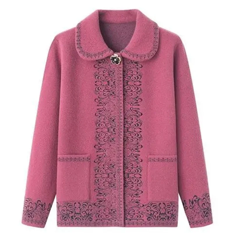 Elderly Women Sweater Autumn Winter New 