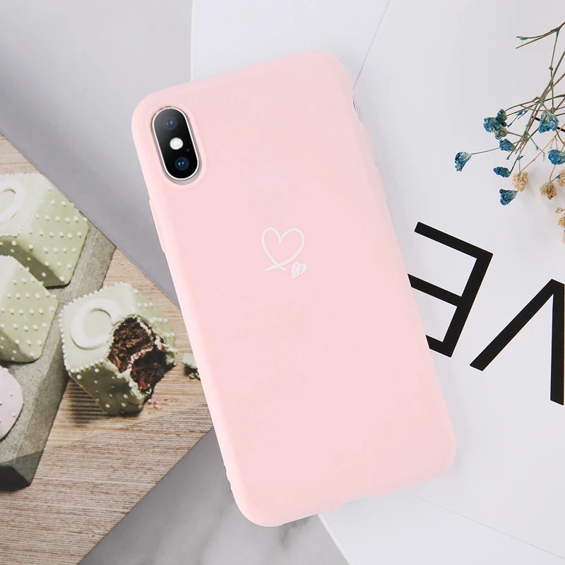 AC3209P USLION чехол для телефона для iPhone 11 Pro Max X XS XR Xs Max карамельный цвет Любовь Сердце Мягкий силиконовый чехол для iPhone 6 S 7 8 Plus 5 s SE - Цвет: AC3209P