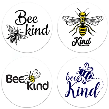 

Bee Kind Bee Happy Stickers Waterproof Stickers Labels Seal Stickers Happy Bee Day Party DIY Decorations Bee Kind Labels