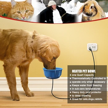 

Pet Dog Cat USB Heated Pet Feed Bowls Water Bowl Heated Pet Feed Bowl Cage Feeder Automatic Constant Temperature Bowl Wholesale