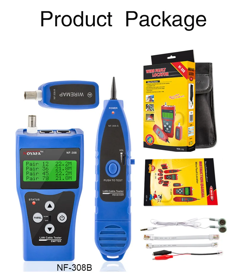 Noyafa NF-308 medida de rede lan cabo
