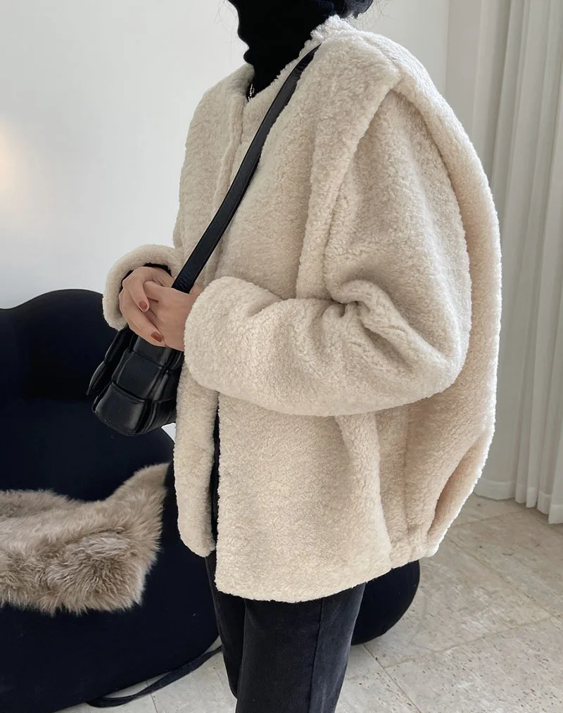 long black puffer coat ZURICHOUSE High Quality Plush Coats Women Winter Furry Faux Fur Overcoat Female Fashion Loose Warm Artificial Lamb Wool Jacket waterproof parka