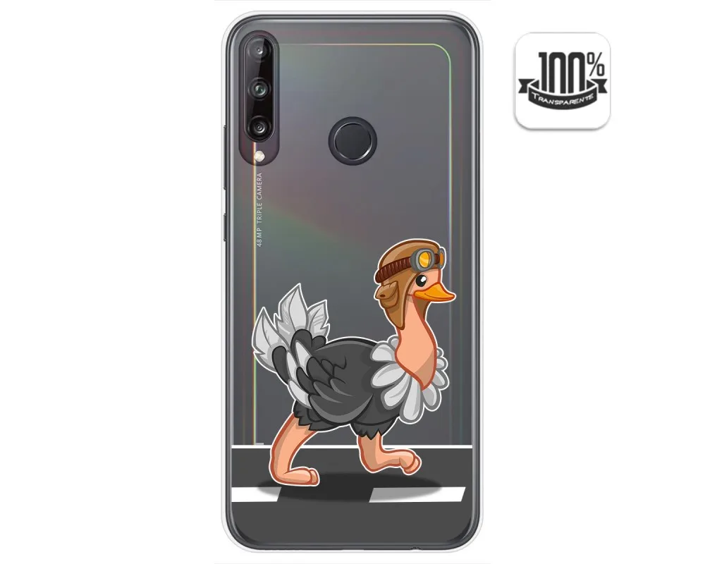 Гелевый Чехол для Huawei P40 Lite E дизайн страуса чертежи | Мобильные телефоны и