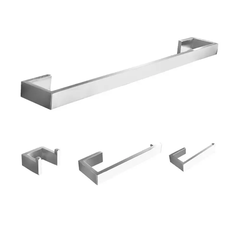

Contemporary 4Piece Bathroom Hardware Accessory Set Stainless Steel Wall Mounted for Home Improvement