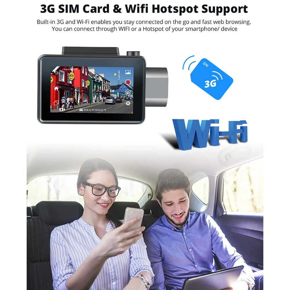 3g Невидимый Авто G сенсор Универсальный контроль парковки вождения рекордер HD 1080P автомобиль двойной объектив wifi Пульт дистанционного управления ночное видение