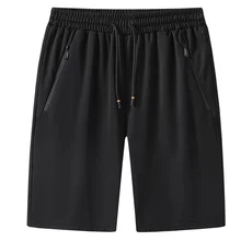 Men's Shorts Zipper Summer Breeches Elastic Sports Joggers Fitness Bermudas Men Breathable Quick Dry Big Size Loose Beach Shorts