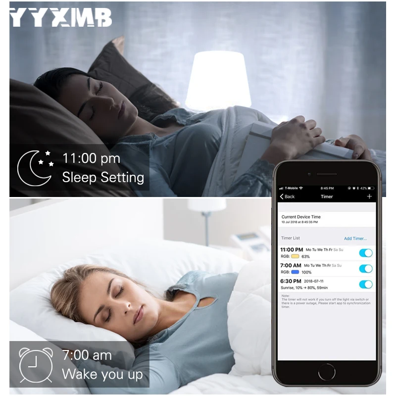  YYXMB LED lamp Smart tuya WiFi E27 9W Light Bulb RGBCW Dimmable Compatible Amazon ECHO/Google Home/ - 32654565206