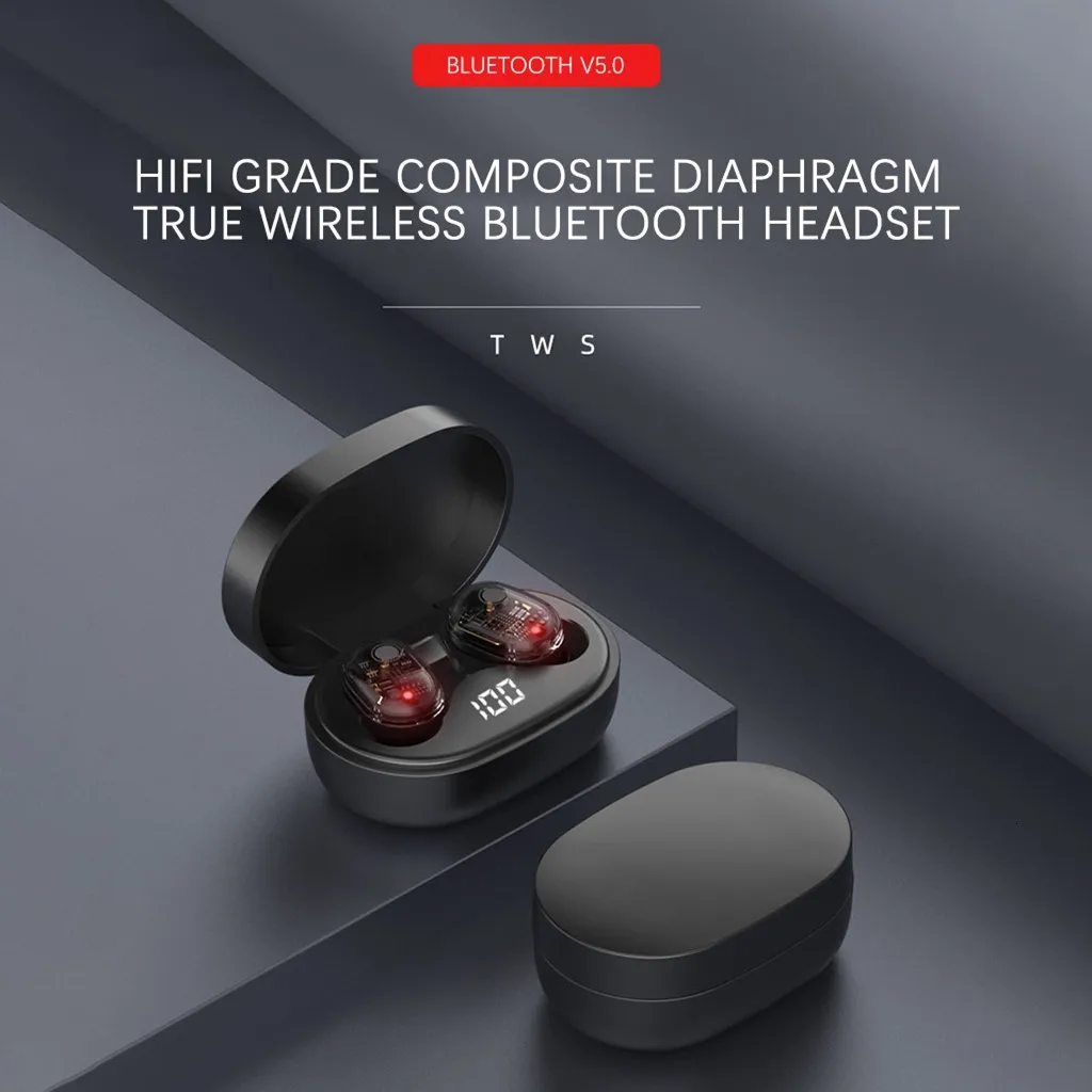 UBeamer TWS Беспроводная bluetooth-гарнитура 5,0 Mini ipx5 Спортивная гарнитура с цифровым дисплеем прозрачная bluetooth-гарнитура m13b