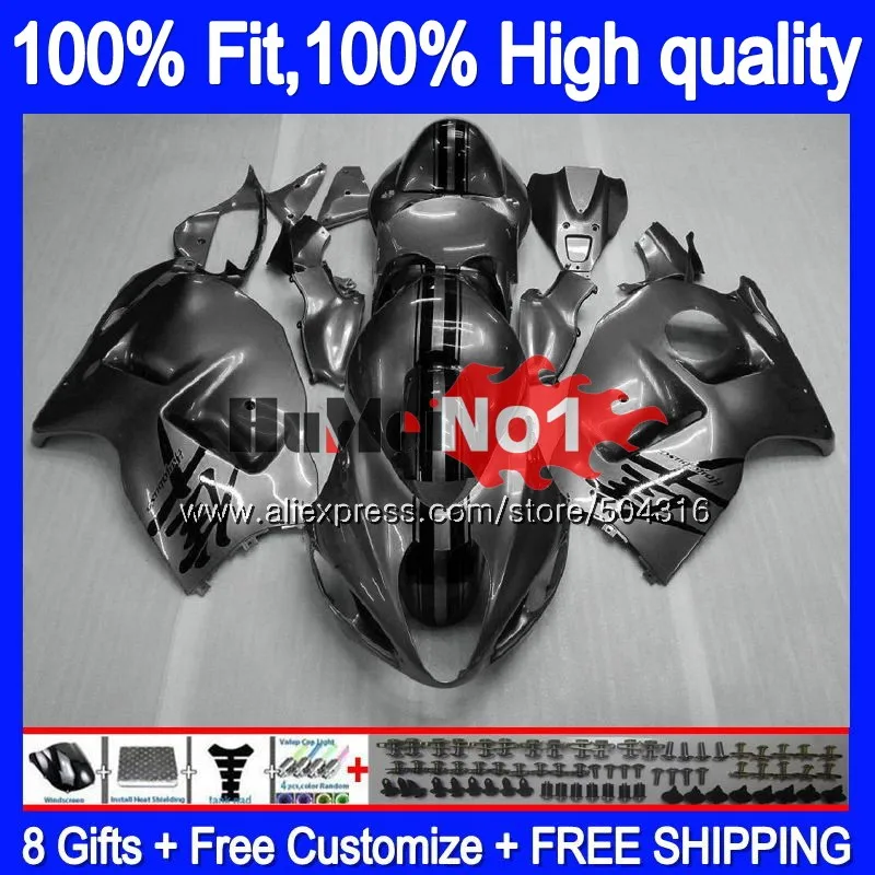Инъекции для SUZUKI GSXR 1300 Hayabusa 2008 2013 30MC. 298 Глянцевая серый GSXR-1300 GSXR1300 08 13, 14, 15, 16 лет обтекатель