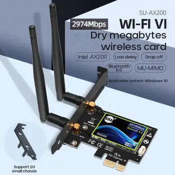 

Dual Band 3000Mbps Wifi 6 Intel AX200 PCIe Wireless Wifi Adapter 2.4G/5Ghz Bluetooth 5.0 AX200NGW 802.11Ac/Ax Wi-Fi Card